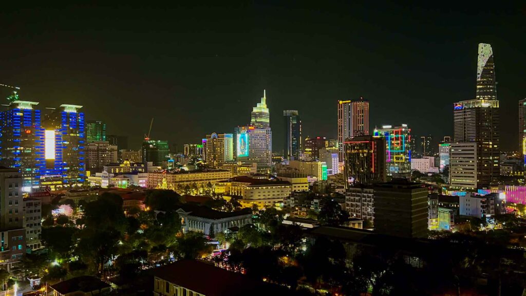 Vietnam Ho Chi Minh Central Palace Skyline Night 6Only