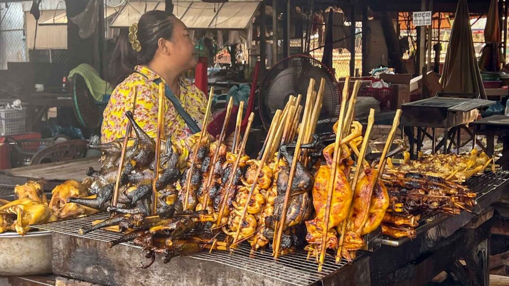 Cambodja Oudong Mountain Street Market Food 6Only