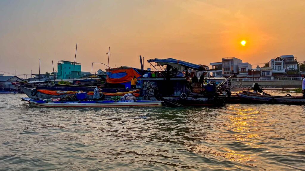 Vietnam Mekong Delta Floating Market Sunrise 6Only
