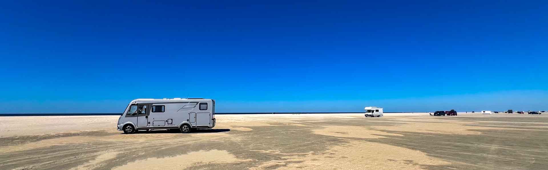 Denemarken Romo Strand Panorama Hymer Exsis-I 588 Route51