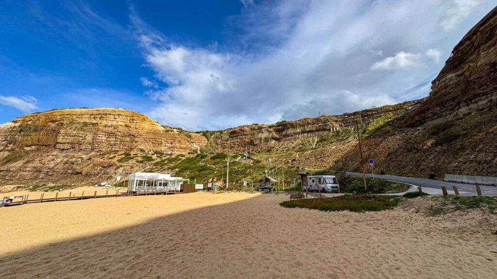 Portugal Praia da Calada Overzicht Jansen-Arts Hymer Exsis-I 588 Route51