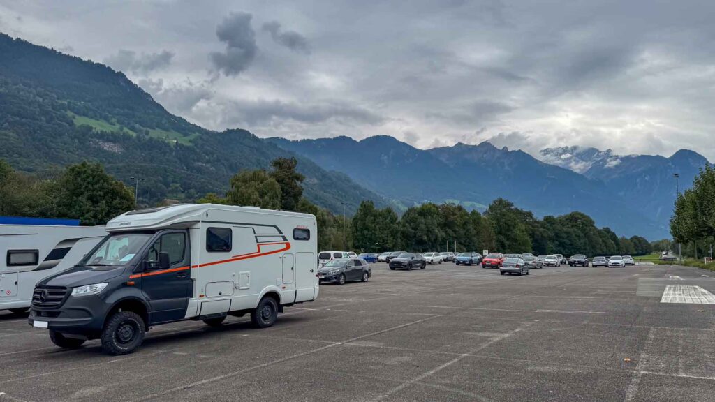 Liechtenstein Vaduz Parking Hymer ML-T 570 4x4 Offroad Offgrid Route51