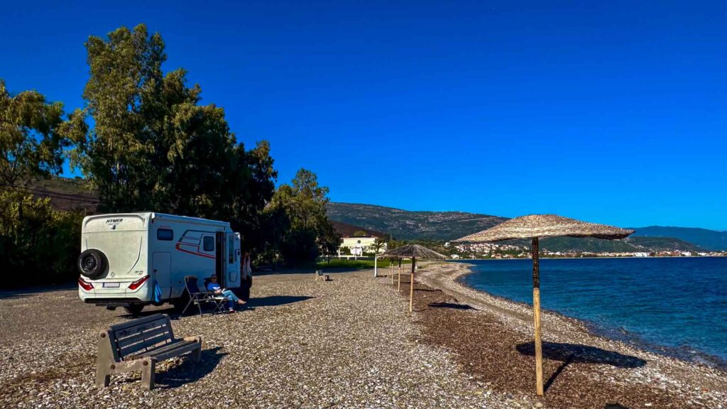 Griekenland Platanitis Beach Camperplaats Hymer ML-T 570 4x4 Offroad Offgrid Route51