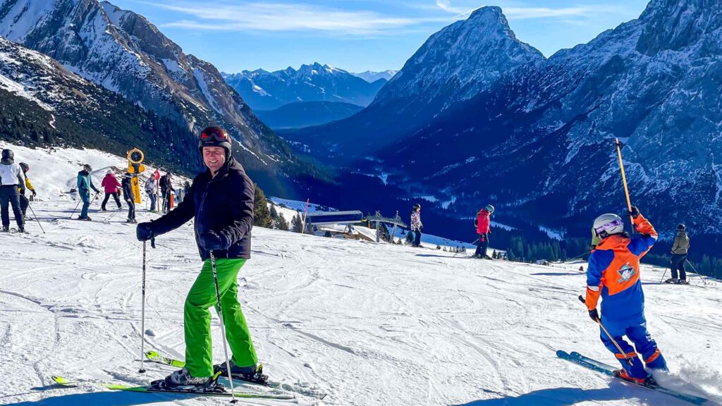 Tom op de piste in Ehrwald